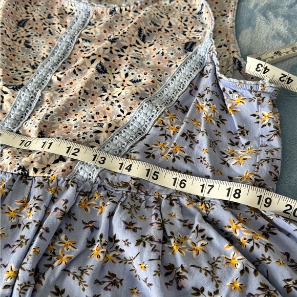 Umgee Women’s Blue Floral Sleeveless Top Blouse – Size M, Casual/Boho Chic - Picture 5 of 6